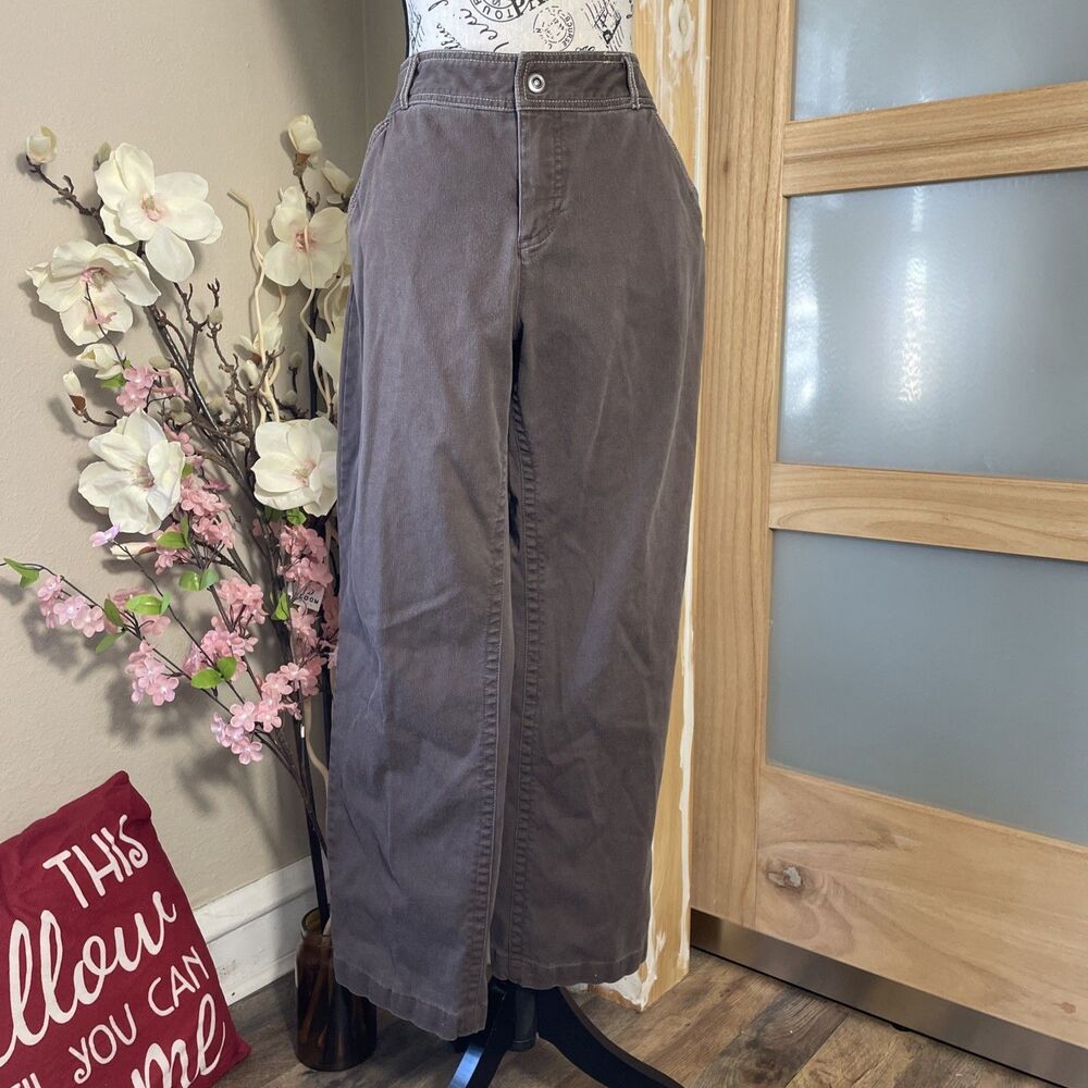 Cabelas Womens Jeans Size 12 Brown Mid Rise Straight Leg Flap Pockets Western